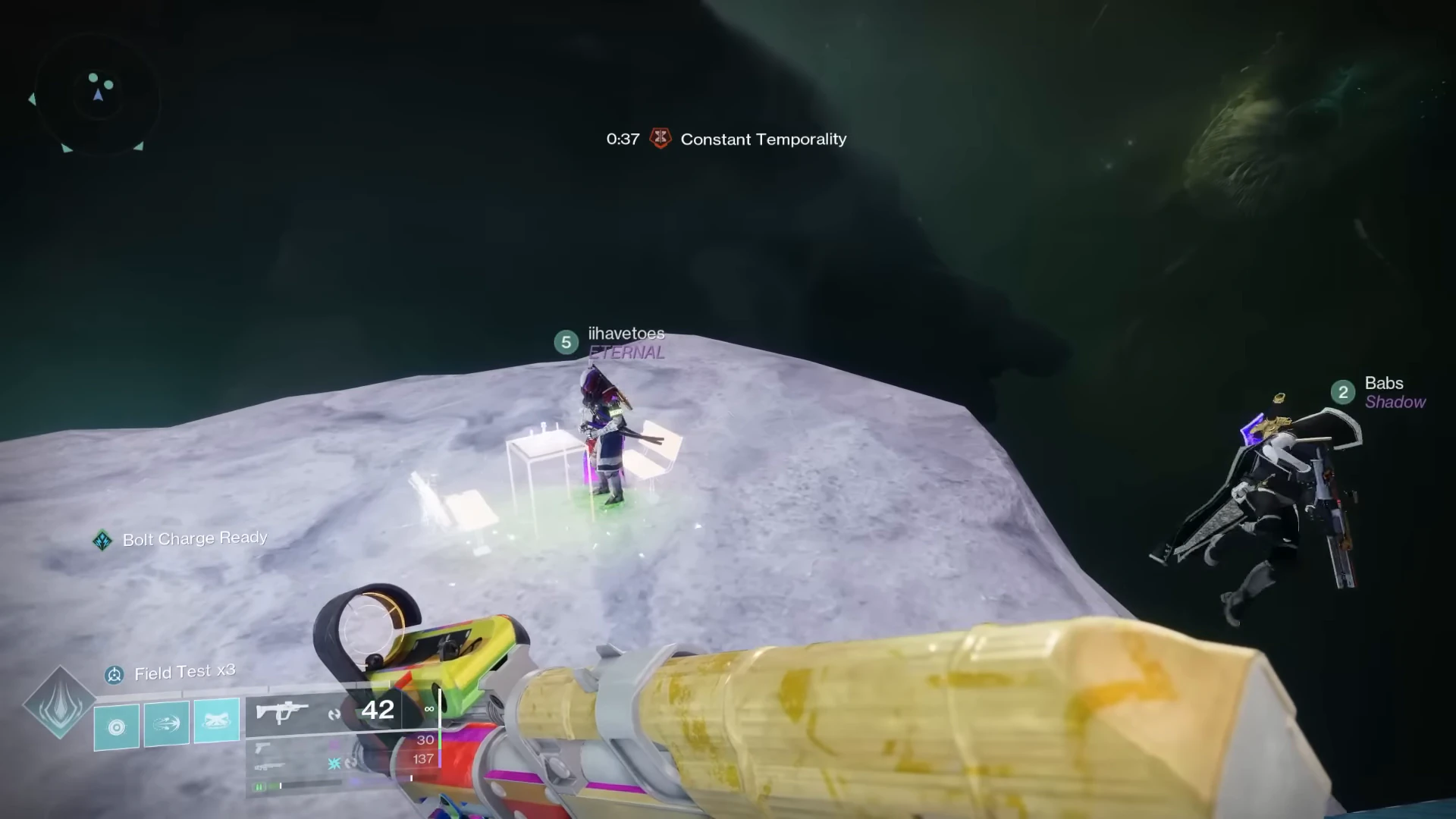 After the kill, move from the rally flag toward the nearby cliff edge.